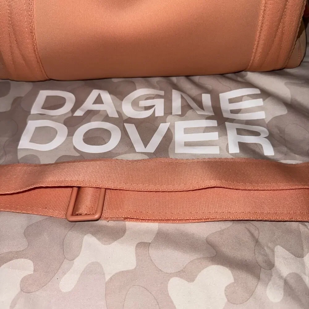 Dagne Dover Neoprene Duffel Weekender Gym Travel Bag Coral Orange Crossbody